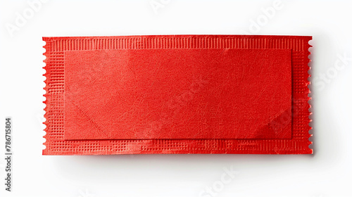 Lottery, raffle red ticket, win prize, isolated white background photo
