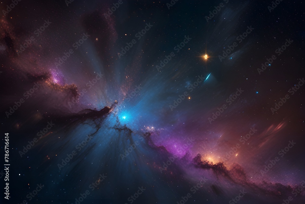 Kosmische Energie: Eine atemberaubende Darstellung einer kosmischen Landschaft