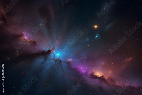 Kosmische Energie: Eine atemberaubende Darstellung einer kosmischen Landschaft photo