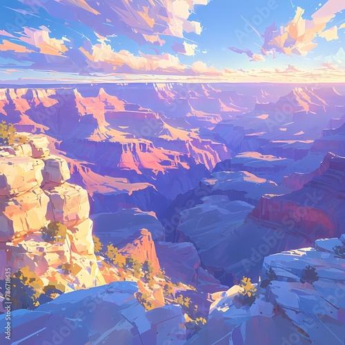 Captivating Grand Canyon Landscape at Sunrise with Stunning Colors and Sharp Details