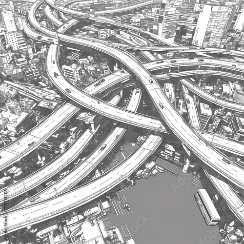 An Aerial Perspective on the Interwoven Network of Roads and Highways