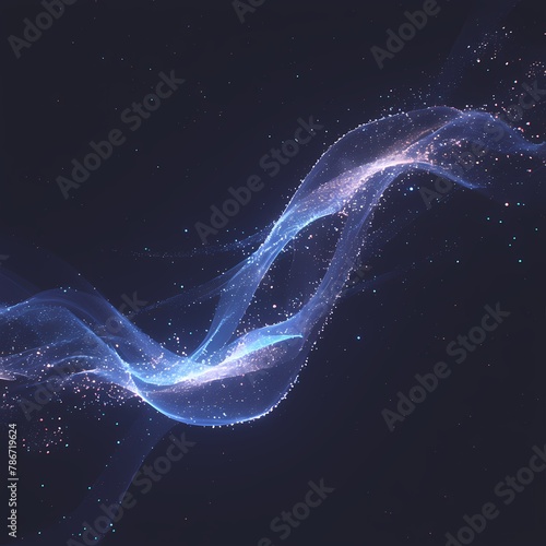 A Three-Dimensional Visualization of a Quantum Algorithm in Liquid Form with Stars and Nebulae