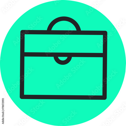 briefcase circle icon isolated green background