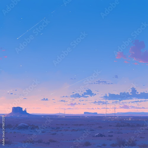Epic Arizona Desert Sunrise: Explore the Mysticism of Four Corners in a Unique Vignette Illustration photo
