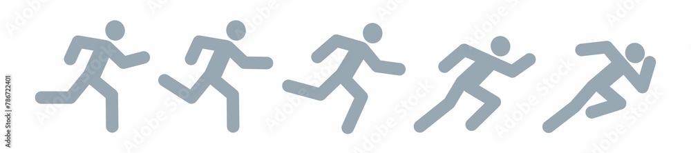 Man running icon. Pedestrian movement pictogram. Stylized running man. Man running icon. Pedestrian movement pictogram. Stylized running man.