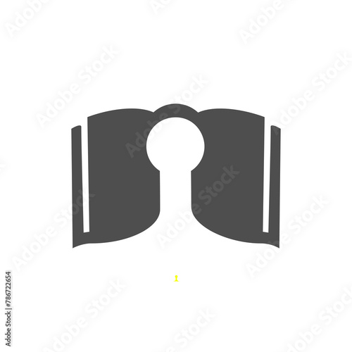 the ambigram of the book and keyhole. Abstract motive, Fill and elegant.