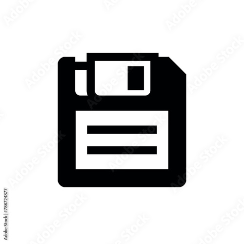 Floppy disk (diskette) icon. Symbol of conservation or information. Computer floppy disk (disk) for recording data.