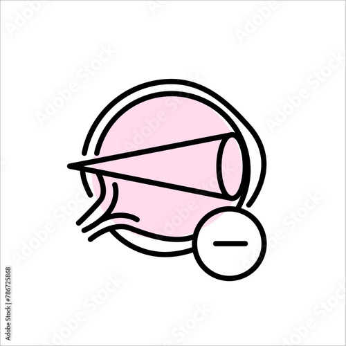 Eye laser surgery, ophthalmology lasik treatment icon, vector vision medical correction