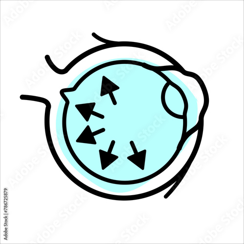 Eye laser surgery, ophthalmology lasik treatment icon, vector vision medical correction