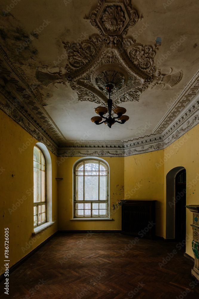 Old majestic abandoned historical mansion Turliki, Kaluga region