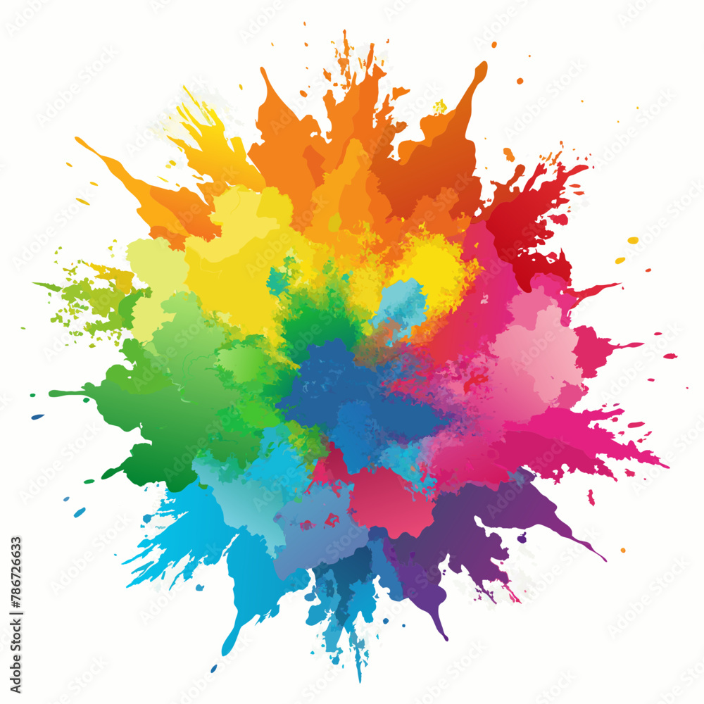 Multicolor powder explosion on White background Multicolor powder explosion on White background