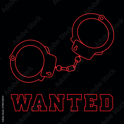 Handcuffs (manacle) icon. Attribute of police or arrest. Symbol of crime or role-playing, love games.