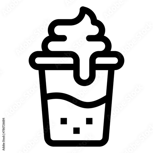 capuccino cup outline icon and illustration