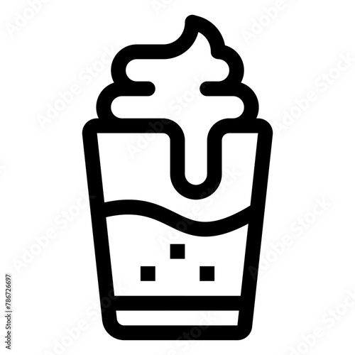 capuccino cream outline icon and illustration