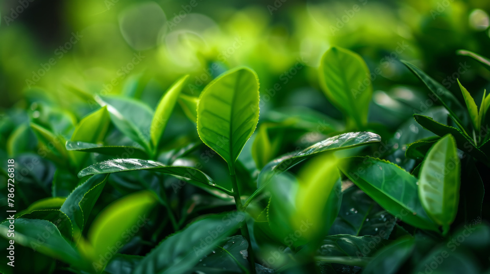 Fresh natural green herbal leaves tea Fresh natural green herbal leaves tea