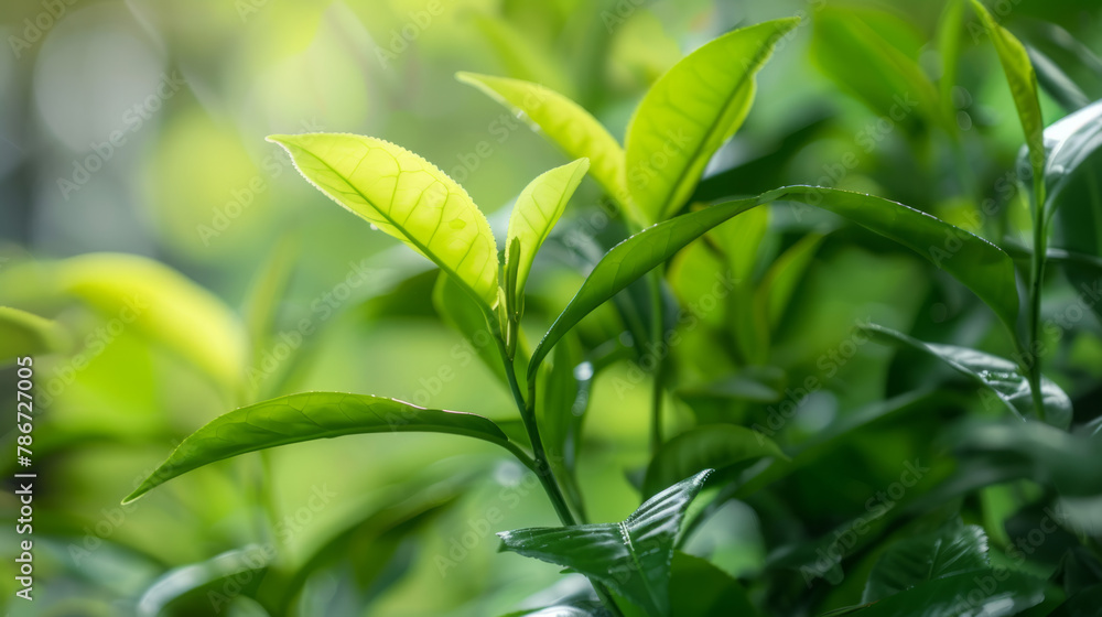 Fresh natural green herbal leaves tea Fresh natural green herbal leaves tea
