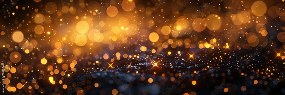 Golden Festivity: Sparkling Bokeh on Noir Golden Festivity: Sparkling Bokeh on Noir