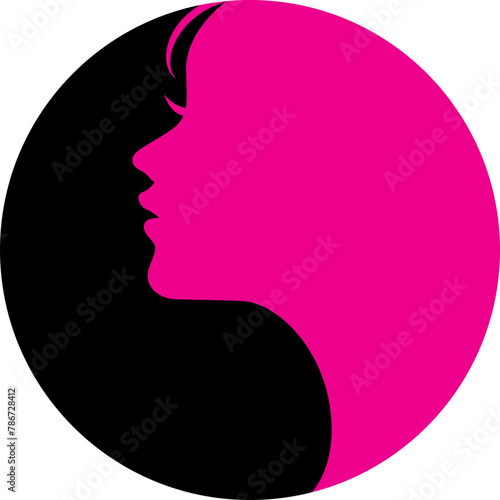 woman face silhouette in round shape for logo,decoration,poster,presentation,beauty products,etc  © dhtgstockphoto