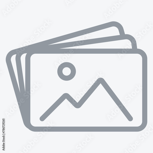 No photo thumbnail graphic element. No found or available image in the gallery or album. Flat picture placeholder symbol for the app, website, or user interface design. Vector illustration