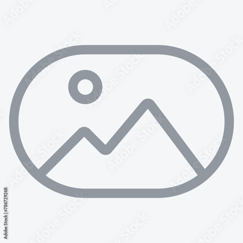 No photo thumbnail graphic element. No found or available image in the gallery or album. Flat picture placeholder symbol for the app, website, or user interface design. Vector illustration