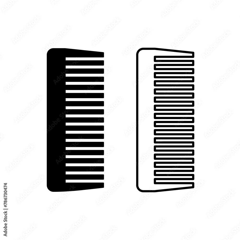 Comb icon. Symbol of a beauty salon, haircut or hairdresser. Stylist or hair attribute. Comb icon. Symbol of a beauty salon, haircut or hairdresser. Stylist or hair attribute.
