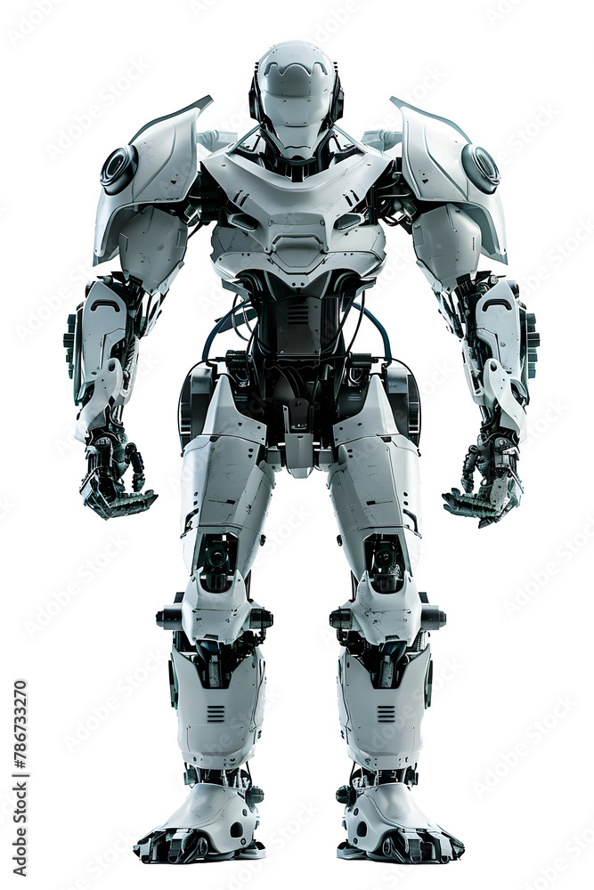 Mecha robot on white background