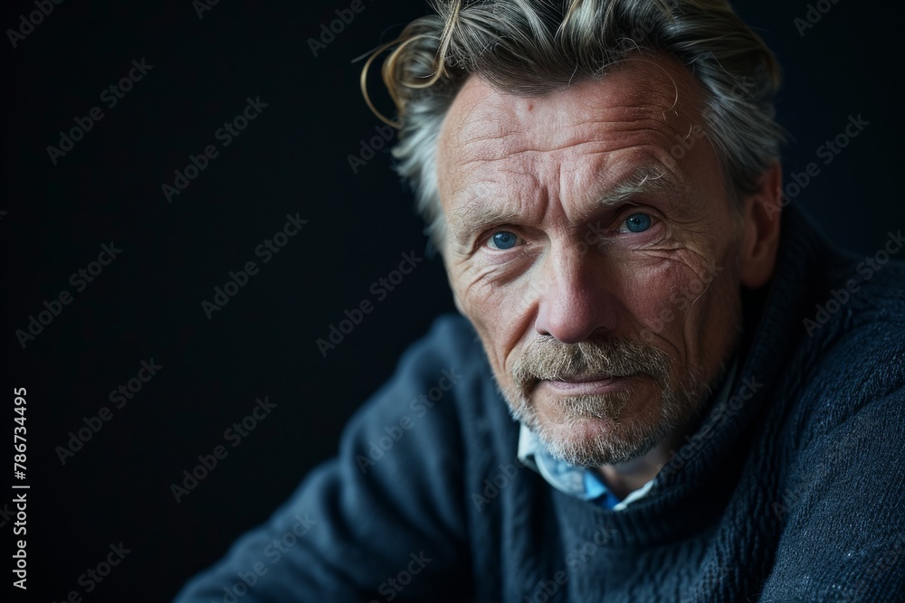 Portrait of a senior man with grey beard and mustache. Studio shot. Portrait of a senior man with grey beard and mustache. Studio shot.