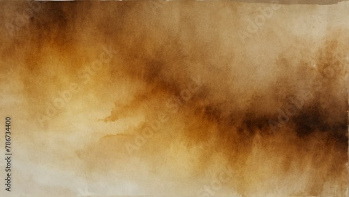 yellow sepia gradient watercolor on paper texture background from Generative AI