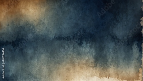 royal blue sepia gradient watercolor on paper texture background from Generative AI