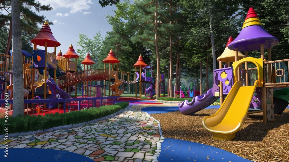 3D visualization of an interactive children playground designed by ...