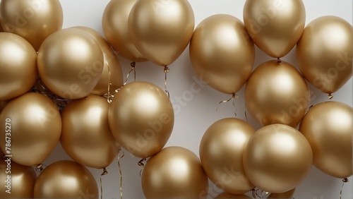 gold party balloon plain white background from Generative AI