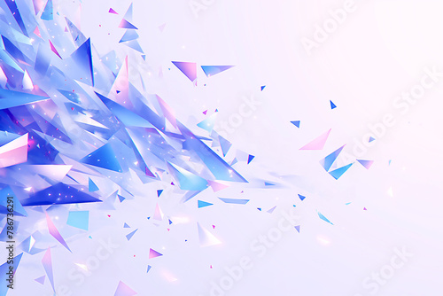 Fototapeta Naklejka Na Ścianę i Meble -  ガラスの破片が散らばっているような青い抽象的背景