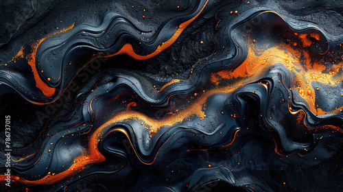 luxury black and gold liquid lava textured abstract background