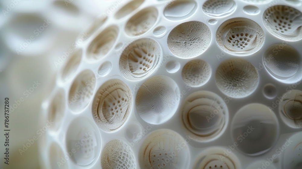 Macro shot revealing texture of golf ball with special tube. Macro shot revealing texture of golf ball with special tube.