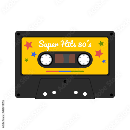 Audio cassette on white bac...