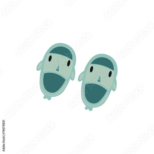 Pair of flip-flops for kids on white background