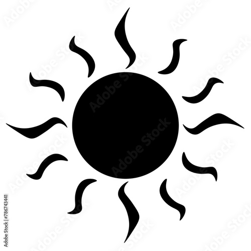 燃える真夏の太陽のシルエット