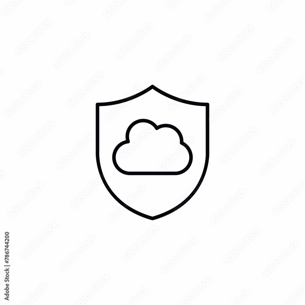 web cloud protection safety shield icon web cloud protection safety shield icon