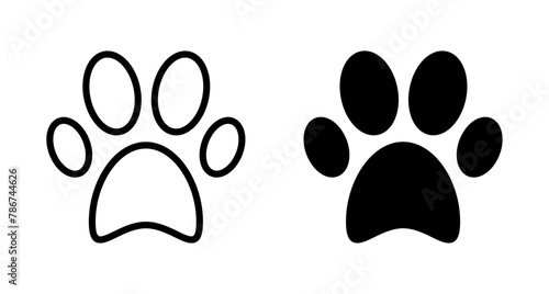 Paw icon vector isolated on white background. Paw Print icon