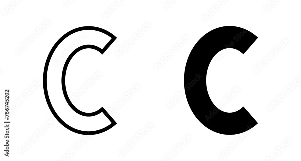 Copyright icon vector isolated on white background. copyright symbols Copyright icon vector isolated on white background. copyright symbols