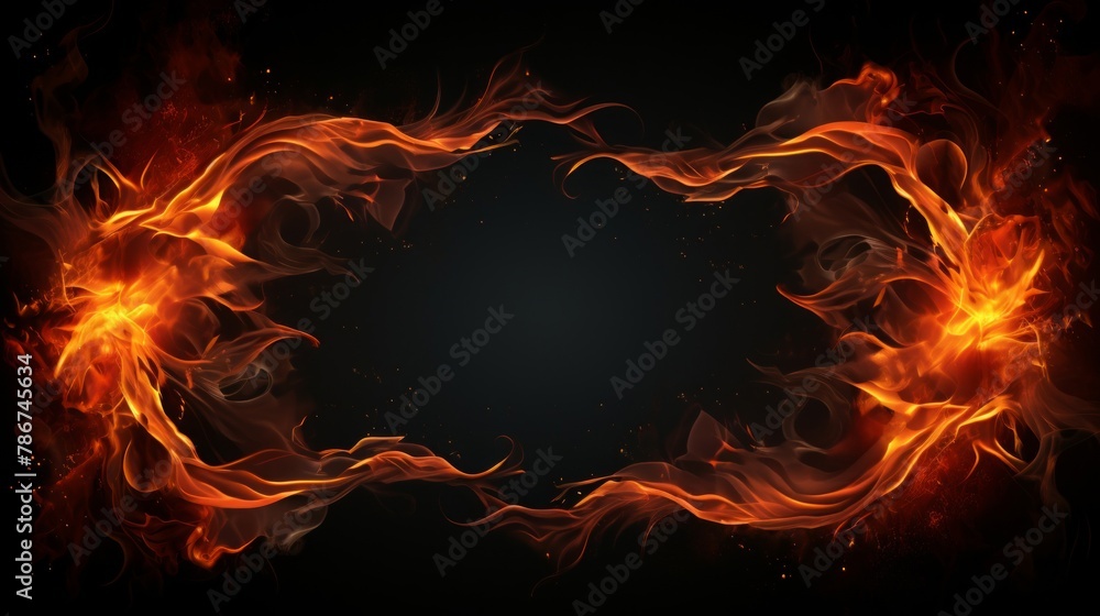 Fototapeta premium 炎のフレーム,Generative AI AI画像