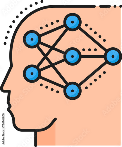 human head with blue network clip art preview