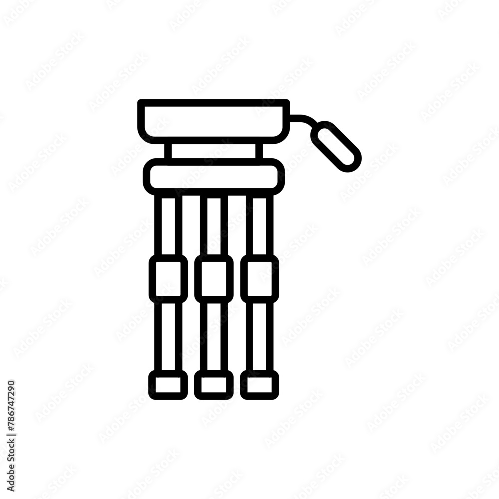 Tripod outline icons, minimalist vector illustration ,simple transparent graphic element .Isolated on white background