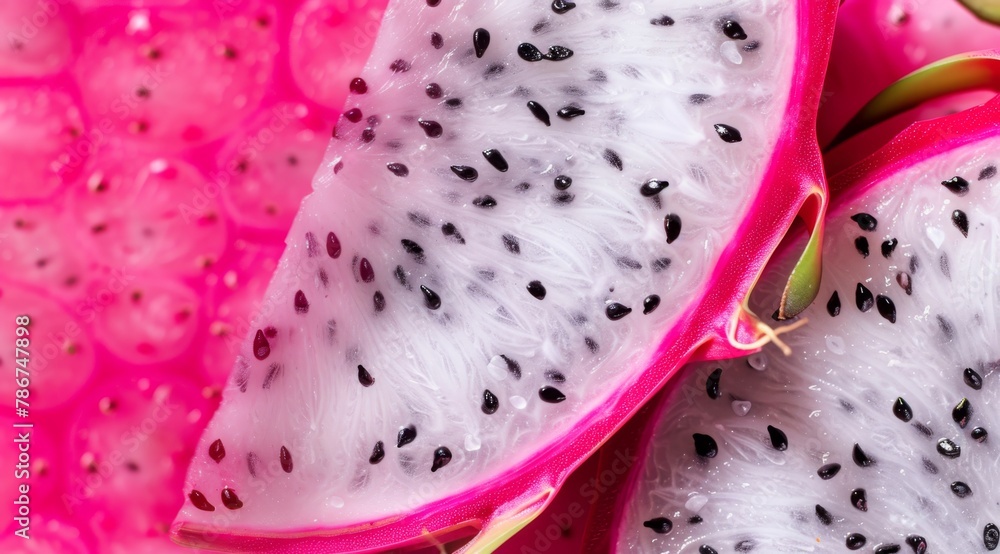 Sliced Dragon Fruit Close-Up Sliced Dragon Fruit Close-Up