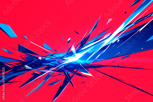 Fototapeta Naklejka Na Ścianę i Meble -  衝撃的な赤と青の躍動の抽象的背景