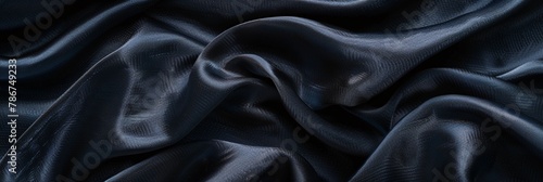 Elegant texture of black silk fabric, suitable for use as a sophisticated HD wallpaper