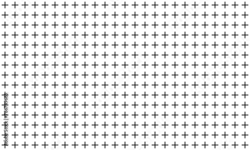 Plus line pattern seamless black. Mathematic sign minimalist