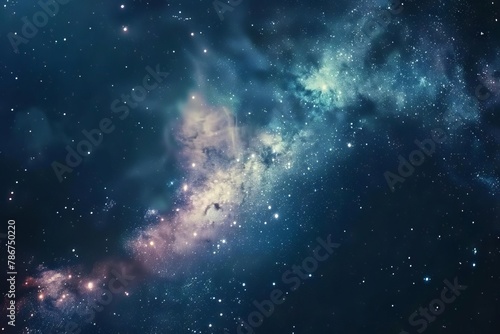 deep space starry sky with illuminated cosmic dust and nebula gas clouds abstract digital painting