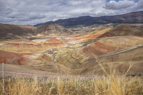 Beautiful and colorful landscape of the Painted Hills in Eastern Oregon  near John Day.