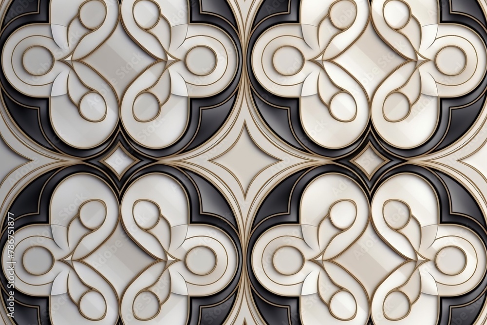 a pattern of decorative tiles with circles on the top.